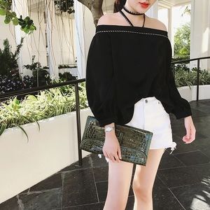 Cute Black Top with Choker